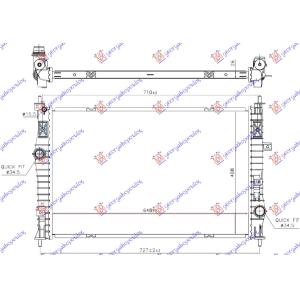 HLADNJAK MOTORA BENZIN/DIZEL 650x410x26 CALSONIC CITROEN C4 PICASSO (2014-2017) (OEM: 1609961580, 9678711180)