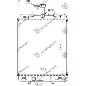 HLADNJAK MOTORA 1.0cc +/-A/C (37.4x32.6) CITROEN C1 (2014-) (OEM: 1330.P4, 1330.P5, 1330P4)