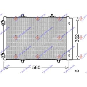 HLADNJAK KLIME 1.2 BENZIN - 1.5/1.6 DIZEL (540x362) (4 NOSACA) (OEM: 9800953180, 9808989880, 9828083680)