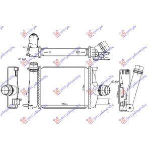 HLADNJAK INTERCOOLERA 0.9 TCE BENZIN (257x217 DACIA LOGAN-MCV (2012-2016) (OEM: 144963014R)