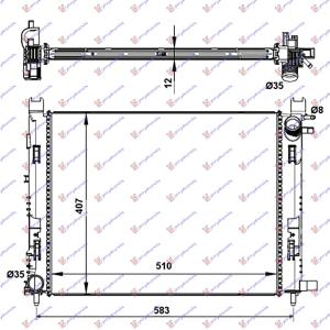 HLADNJAK MOTORA BENZIN-DIZEL -A/C (51x40x1.2) 12- DACIA LOGAN-MCV (2012-2016) (OEM: 214101612R, 214105423R, 214106179R)