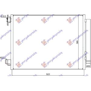 HLADNJAK KLIME BENZIN-DIZEL (51x39.7x1.2)12 VENTI DACIA LOGAN-MCV (2012-2016) (OEM: 921001908R, 921006454R, 921006843R)