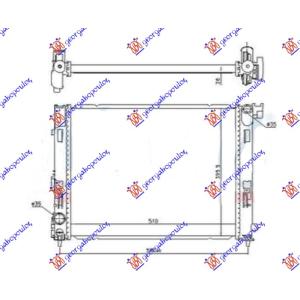 HLADNJAK MOTORA 1.0-1.4 BEN (510x395) KOYO DACIA LODGY (2012-) (OEM: 214105FA0B)