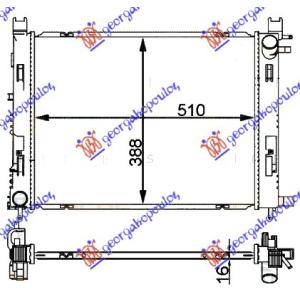 HLADNJAK MOTORA +AC (51x40.8x2.7) (B-A) DACIA LODGY (2012-) (OEM: 214100078R)