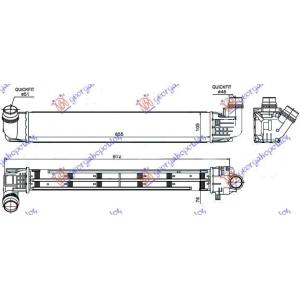 HLADNJAK INTERCOOLERA 1.5DCi (655x106x80) DACIA DUSTER (2010-2017) (OEM: 8200880552)