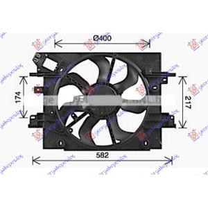 VENTILATOR 1.2-1.6 BEN 1.5 DIZ 400mm 2P DACIA DUSTER (2010-2017) (OEM: 214811626R, 214814130R)