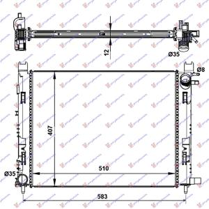 HLADNJAK MOTORA BENZIN/DIZEL (+/-AC) (51x40x1.2) 12- (KOYO) DACIA SANDERO (2012-2016) (OEM: 214101612R, 214105423R, 214106179R)