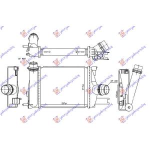 HLADNJAK INTERCOOLERA 0.9 TCE BENZIN (257x217) DACIA SANDERO (2016-2020) (OEM: 144963014R)