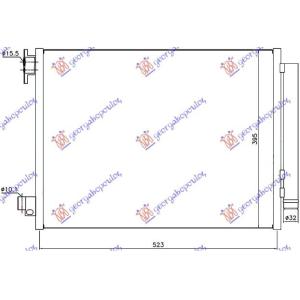 HLADNJAK KLIME BENZIN-DIZEL (51x39.7x1.2) 12 VENTI DACIA SANDERO (2016-2020) (OEM: 921001908R, 921006454R, 921006843R)