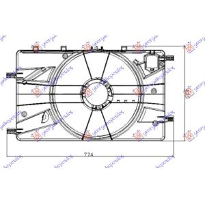 VENTILATOR KOMPLET 1.4-1.6 T.BENZIN 1.6-2.0 CDTI CHEVROLET CRUZE (2009-2013) (OEM: 13289627)