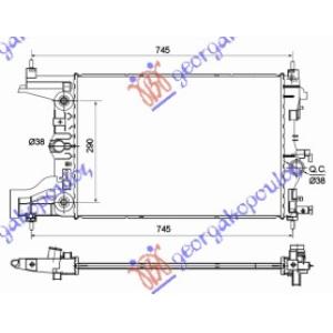 HLADNJAK MOTORA 1.6 BENZIN (-AC) (58x39x16) AUTOMATIK CHEVROLET CRUZE (2013-) (OEM: 13267652)