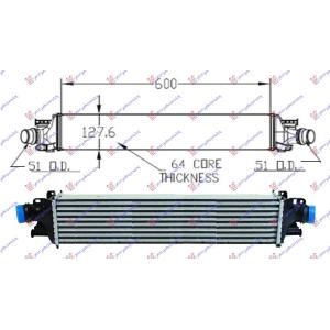 HLADNJAK INTERCOOLERA 1.3TD (60x129x64) CHEVROLET AVEO SDN-H/B (2012-) (OEM: 95199556)