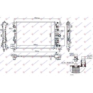 HLADNJAK.MOTORA 1.6i 16V AUTOMATIK (58x38.8x1.6) CHEVROLET AVEO SDN-H/B (2012-) (OEM: 95316029, 95460096)