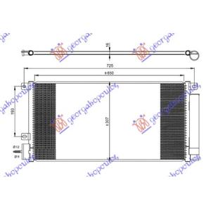 HLADNJAK KLIME 1.4 16V TURBO BENZIN 650x310 CHEVROLET TRAX (2013-) (OEM: 1850273, 1850335, 95026328)