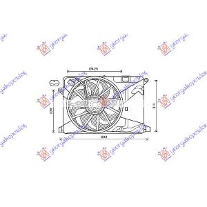 VENTILATOR KOMPLET 1.4i 16V TURBO (430) 4P CHEVROLET TRAX (2013-) (OEM: 1341103, 95301358)