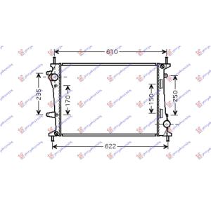 HLADNJAK MOTORA 1.9 DIZEL JTD (+AC) (530x398x26) (NRF) FIAT MULTIPLA 2004-2010 (186) (OEM: 51767821, 51867532)
