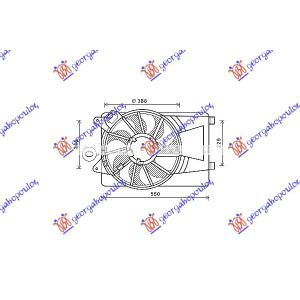 VENTILATOR KOMPLET 1.4i 8V-16V (+AC) FIAT DOBLO (2009-2015) (OEM: 51761821)