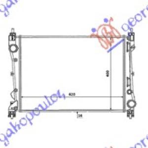 HLADNJAK MOTORA 1.4i-16V-1.3 JTD (62x39.5x-1.6) FIAT DOBLO (2015-) (OEM: 51812209, 51896964, 55703927)