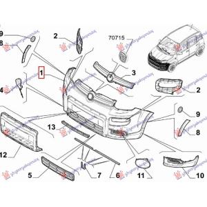 PREDNJI BRANIK PM (4X4/TREKKING) (O) FIAT PANDA NEW (2012-) (OEM: 96525563)