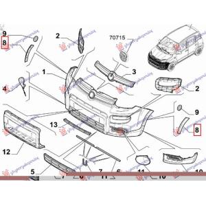 RUB PLASTICNI PREDNJEG BRANIKA (4X4/TREKKING) (O) Leva str. FIAT PANDA NEW (2012-) (OEM: 51880638)