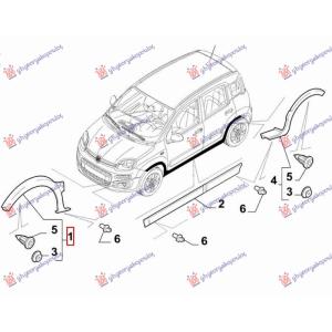 RUB PLASTICNI PREDNJEG BLATOBRANA (CROSS) (O) Leva str. FIAT PANDA NEW (2012-) (OEM: 735698658)