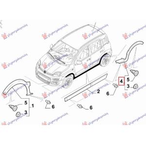 RUB PLASTICNI ZADNJEG BLATOBRANA (4X4/TREKKING) (O) Leva str. FIAT PANDA NEW (2012-) (OEM: 735536877)