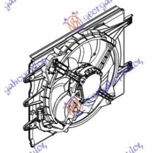 VENTILATOR KOMPLET (+AC) 1.4 - 16V FIAT 500 L (2012-2017) (OEM: 51921113, 52066193)