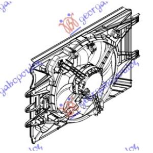 VENTILATOR KOMPLET -A/C 0.9-1.4T.-1.3 JTD FIAT 500 L (2012-2017) (OEM: 51887948, 52066194)