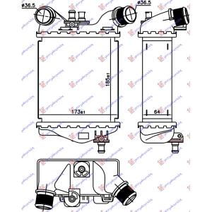 HLADNJAK NTERCOOLERA ABART (185x173x64) Leva str. FIAT 500 (2015-) (OEM: 51819187)