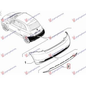 SPOJLER ZADNJEG BRANIKA FIAT 500e (2021-) (OEM: 735726741)