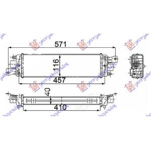 HLADNJAK INTERCOOLERA 1.3 JTD (41x115x40) 03- FIAT ALBEA (2005-) (OEM: 51718679)