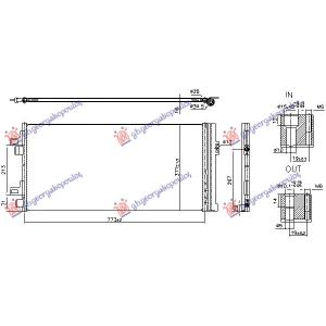 HLADNJAK KLIME 2.3 DIZEL MULTIJET (773x371x16) FIAT DUCATO (2014-) (OEM: 1398451080)