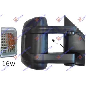 RETROVIZOR MEHANICKI DUGI (MIGAVAC) (POZICIONO SVETLO 16W) (KONVEKSNO STAKLO) Desna str. FIAT DUCATO (2025-) (OEM: 735517040, 735620706, 1613689180)