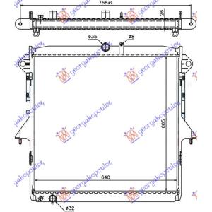 HLADNJAK MOTORA 2.5i 16V (60.9x66.4) M/A FORD RANGER (2012-2015) (OEM: 1726087, 1735294, AB398005CC)