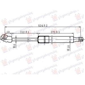 AMORTIZER HAUBE (525L-260N) FORD RANGER (2019-2022) (OEM: 5342562, EB3B16C826AA, EB3B16C826BA)