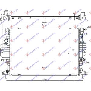 HLADNJAK MOTOORA 1.5/2.0 EcoBoost (2.0 TDCI AUTOMATIK) FORD GALAXY (2015-2019) (OEM: 1768469, 2113221, 5184273)