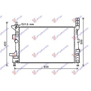 HLADNJAK MOTORA 1.5 TDCi/ECOnetic MANUAL DIZEL 543x362 FORD TRANSIT/TOURNEO CONNECT (2013-2019) (OEM: 1703514, 1720432, 1830143)