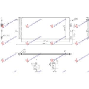 HLADNJAK KLIME 1.5 BENZIN / 2.0 DIZEL (681x298x12) FORD S-MAX (2019-) (OEM: 2268416, K2GH19710AA)