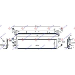 HLADNJAK DODATNI 1.5 EcoBoost (665x142x56) FORD FOCUS (2011-2014) (OEM: 1862383, F1F18D048AB)