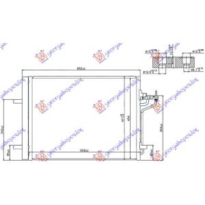 HLADNJAK KLIME 1.6i 16V 2.0 ST 2.0 TDCi 58.5x44 FORD FOCUS (2011-2014) (OEM: 1693590)