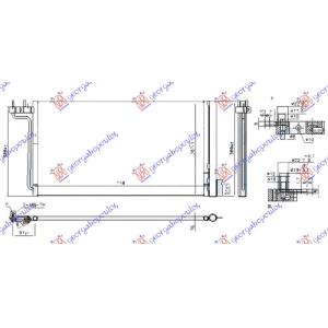 HLADNJAK KLIME 1.6-2.0 BEZIN-EL (718x384x16) FORD FOCUS (2014-2018) (OEM: 1857751, 2010808, EJ7Z19712B)