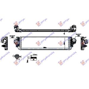 HLADNJAK INTERCOOLERA 1.0-1.5 EcoBoost BENZIN 70x19 FORD FOCUS (2018-) (OEM: 2214003, 2263372, 2405099)