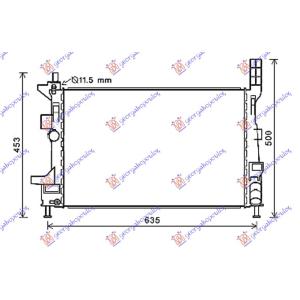 HLADNJAK MOTORA 1.5 TDCi ECOnetic DIZEL (MAN) (543x362x26) (KOYO) FORD C-MAX II (2014-2019) (OEM: 1703514, 1720432, 1830143)