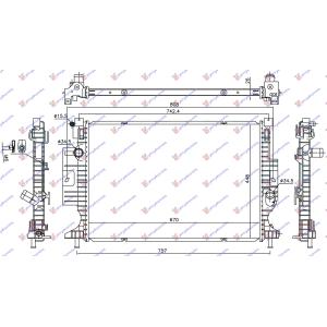 HLADNJAK MOTORA 1.5 EcoBoost BENZIN / 2.0 TDCi (670x448x26) 15- (VALEO) FORD C-MAX II (2014-2019) (OEM: 1857556, 1920192)