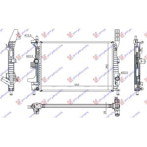 HLADNJAK MOTORA 1.0 EcoBoost BENZIN (543x362x26) (KOYO) FORD C-MAX II (2014-2019) (OEM: 1766348, CV618005VA)