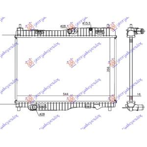 HLADNJAK MOTORA 1.0i 12V-1.0 +/-A/C (55.8x35.2x1.8) FORD B-MAX (2012-) (OEM: 1768105, 1778265)