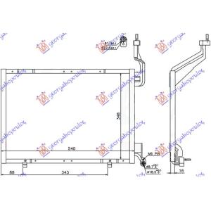 HLADNJAK KLIME 1.6 TDCi (54x34.8x16) FORD B-MAX (2012-) (OEM: 1807860)