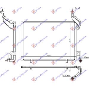 HLADNJAK KLIME 1.6 TDCi DIZEL 14- (540x357x16) FORD B-MAX (2012-) (OEM: 1856009, AV1119710GB)