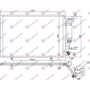 HLADNJAK KLIME 1.25-1.4-1.6 EFi-1.5 TDCi (520x32) FORD B-MAX (2012-) (OEM: 1818909, AV1119710FA)