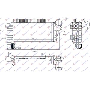 HLADNJAK INTERCOOLERA 1.6-1.8-2.0 TDCi-2.5 B (60x128x5) FORD KUGA (2013-2016) (OEM: 1231015, 1316496, 1353523)